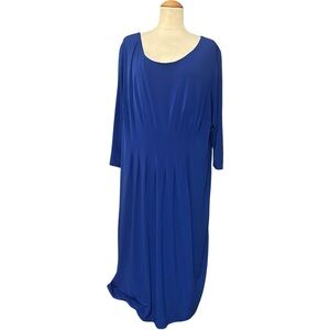 Calvin Klein Stretch Boatneck Midi Dress Royal Blue 22W